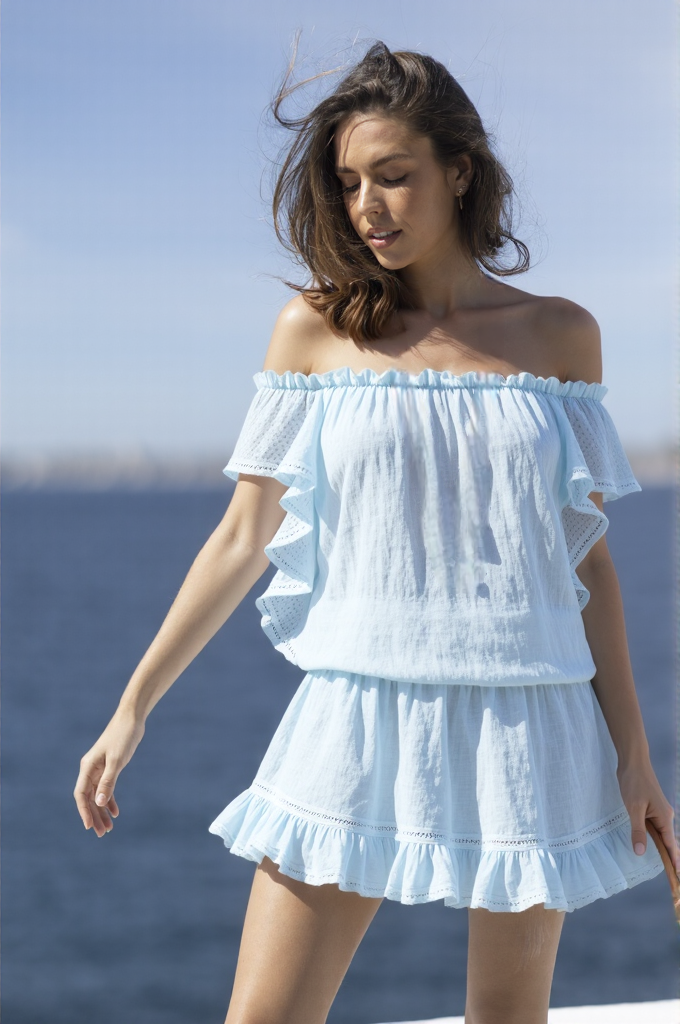 Astra Linen Dress Sky