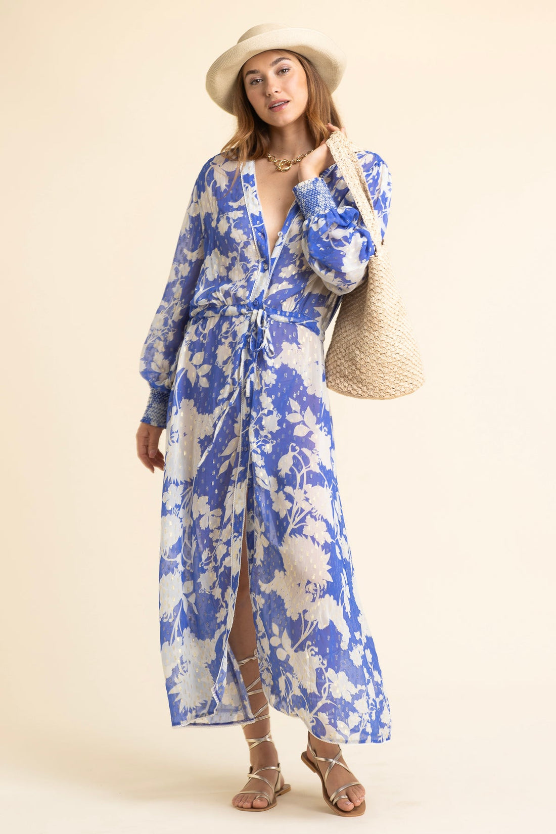 Cabana Flower Kimono Blue