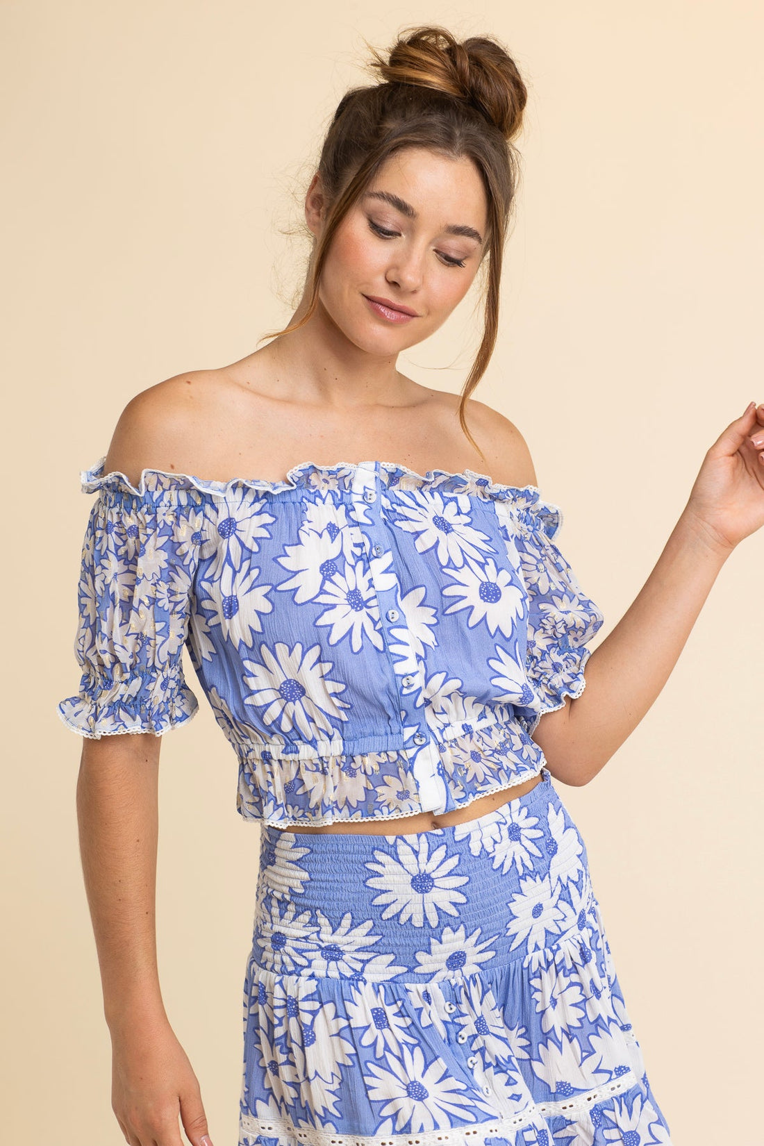 Ashley Daisy Top Blue