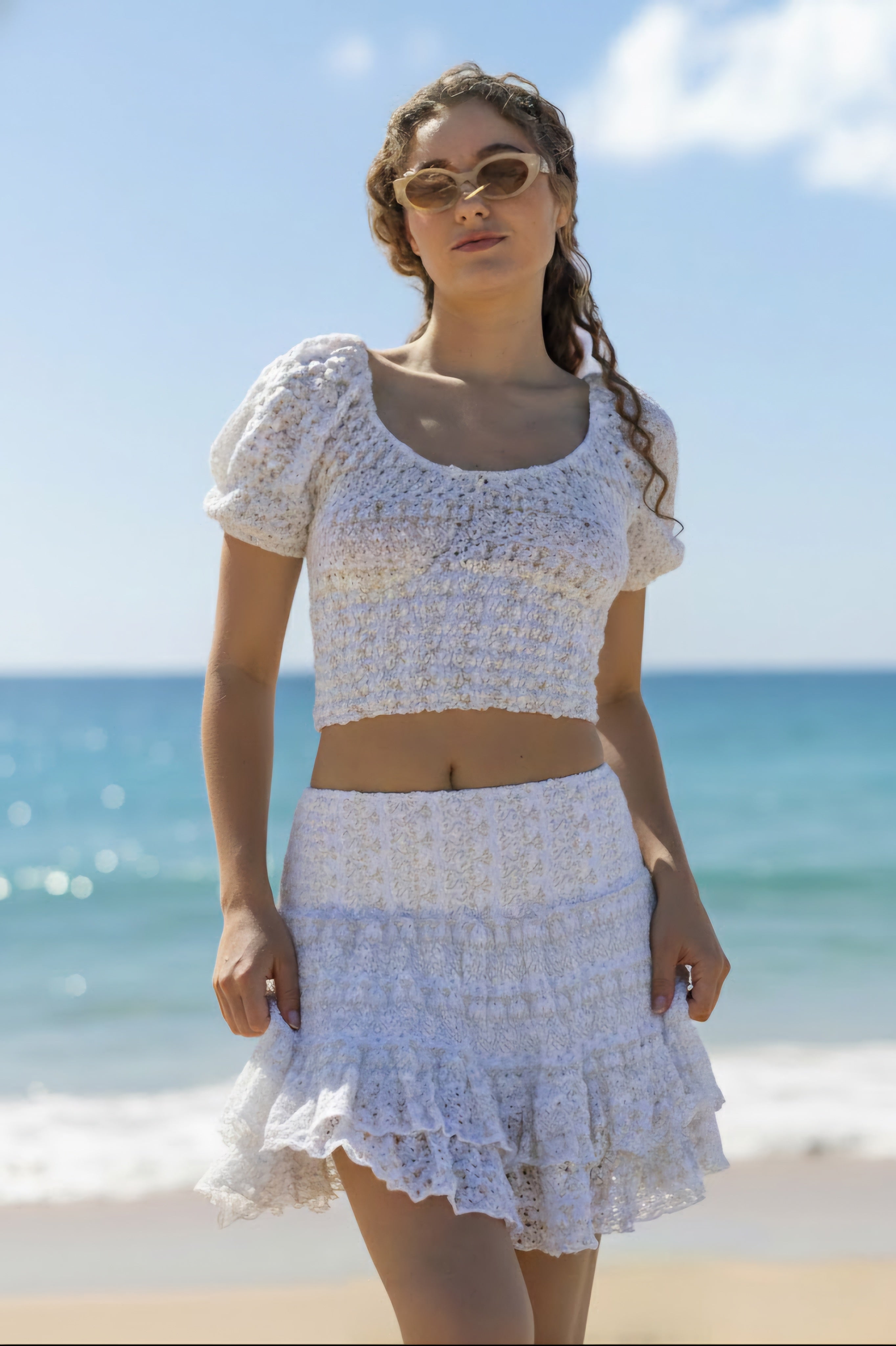 Natalia Knit Skirt White