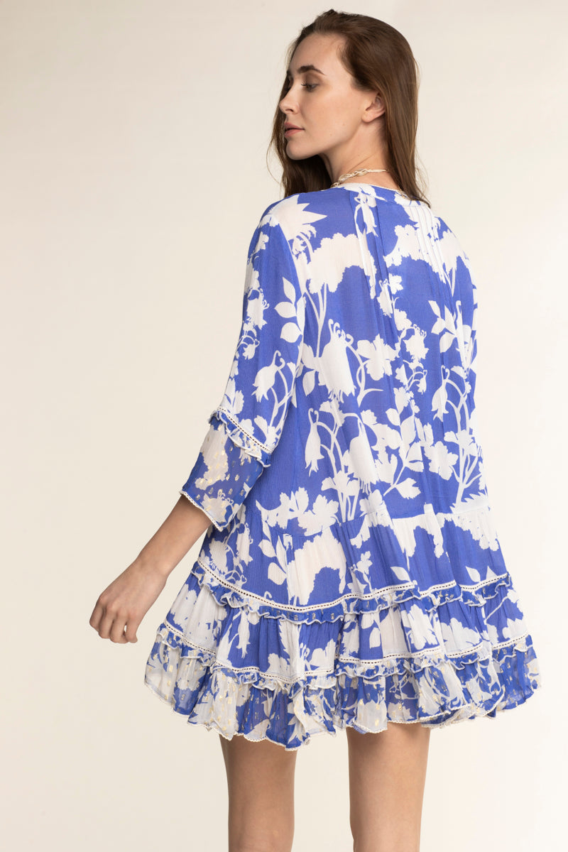 Bella Ciao Flower Dress Blue