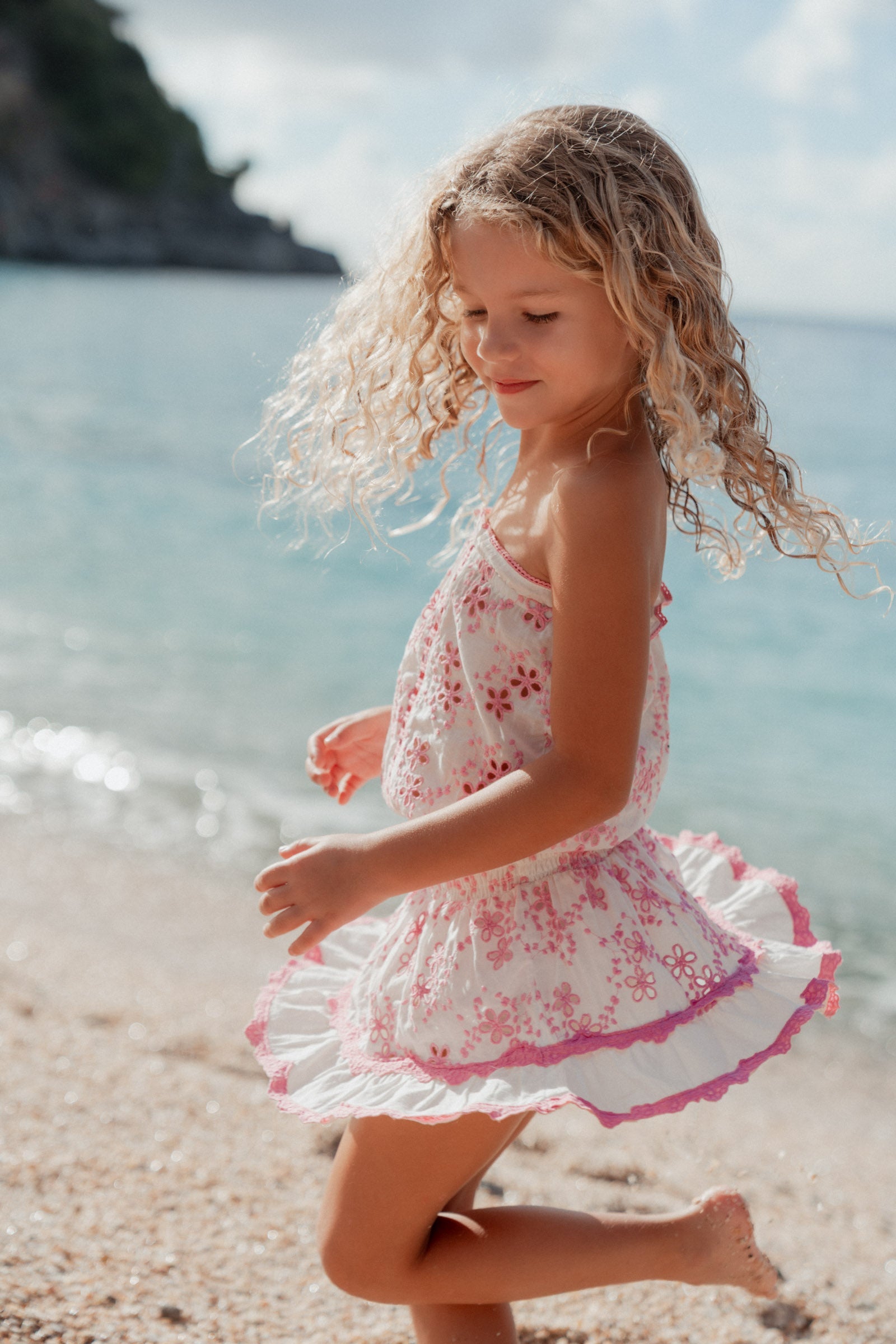 Kids Embroidered Dress Pink