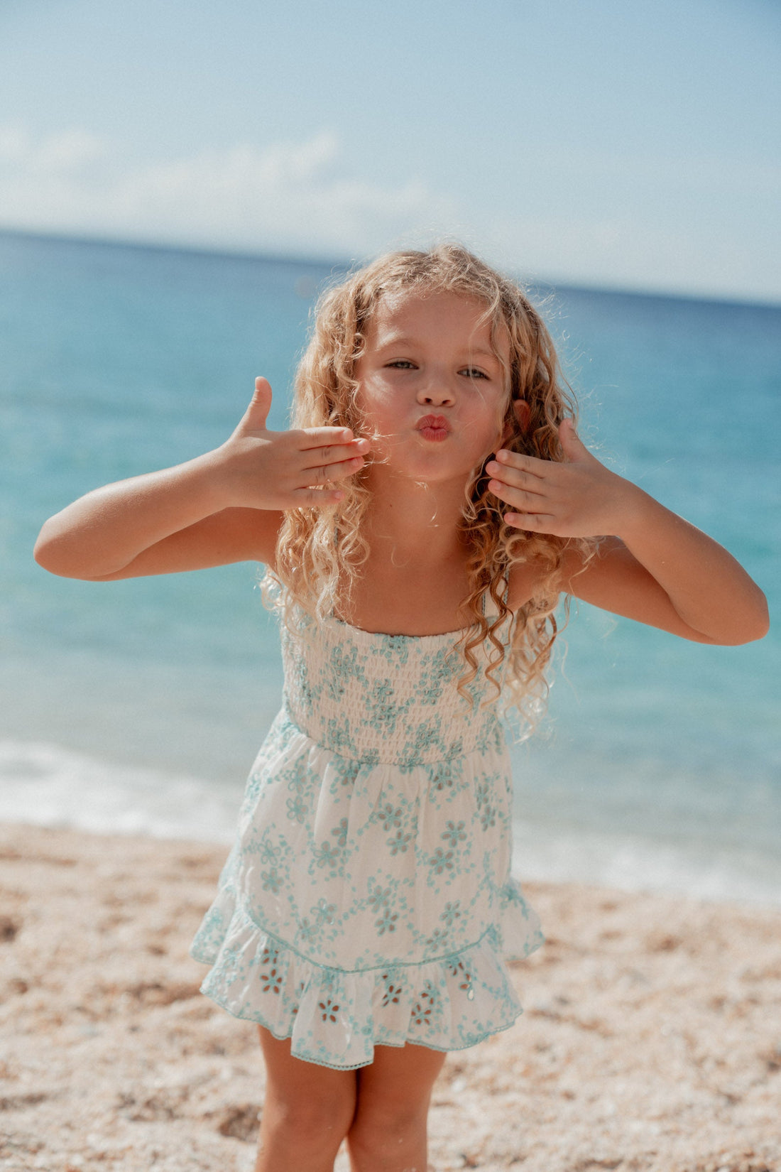 Lolita Kids Embroidered Dress Turquoise