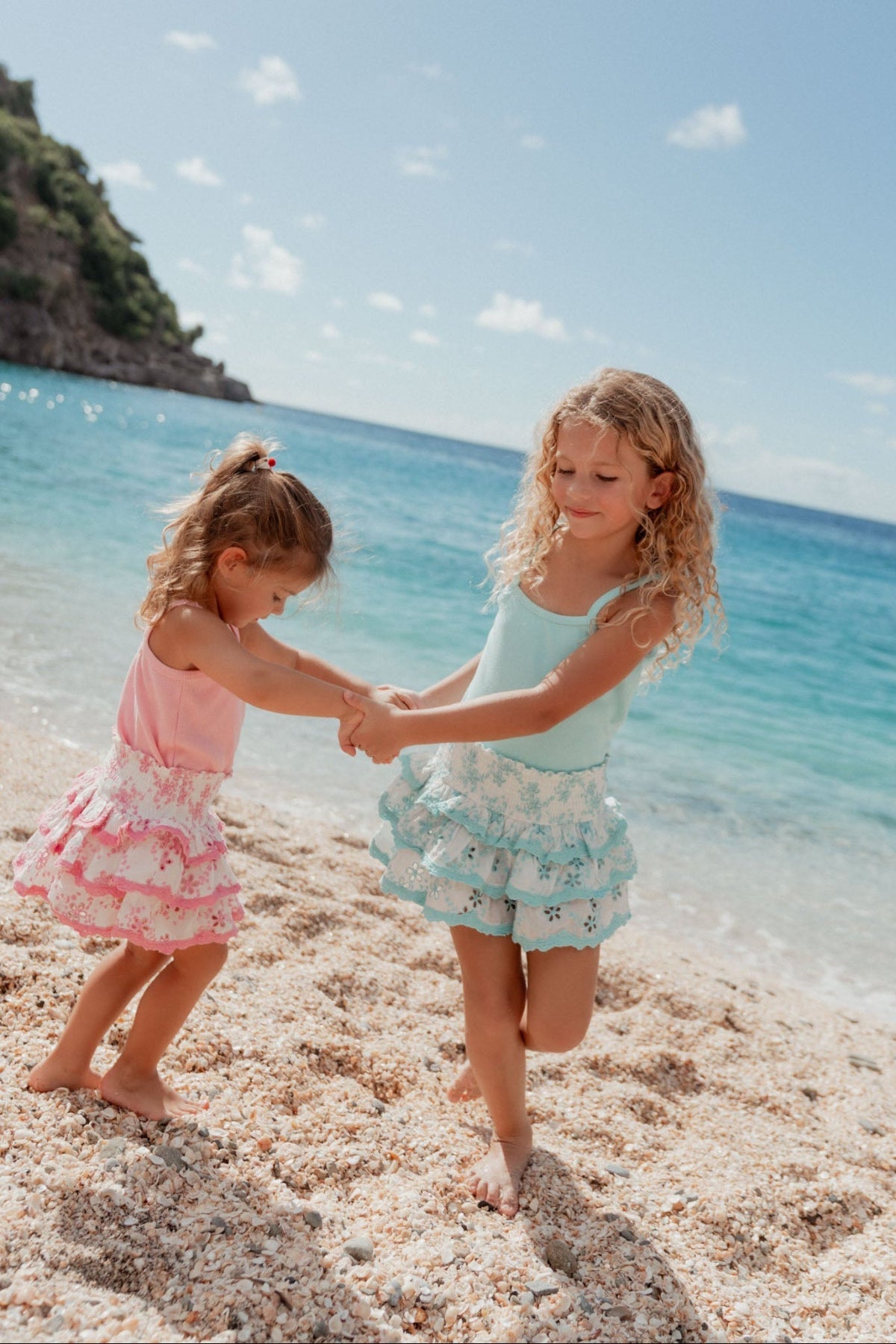 Kids Embroidered Skirt Turquoise
