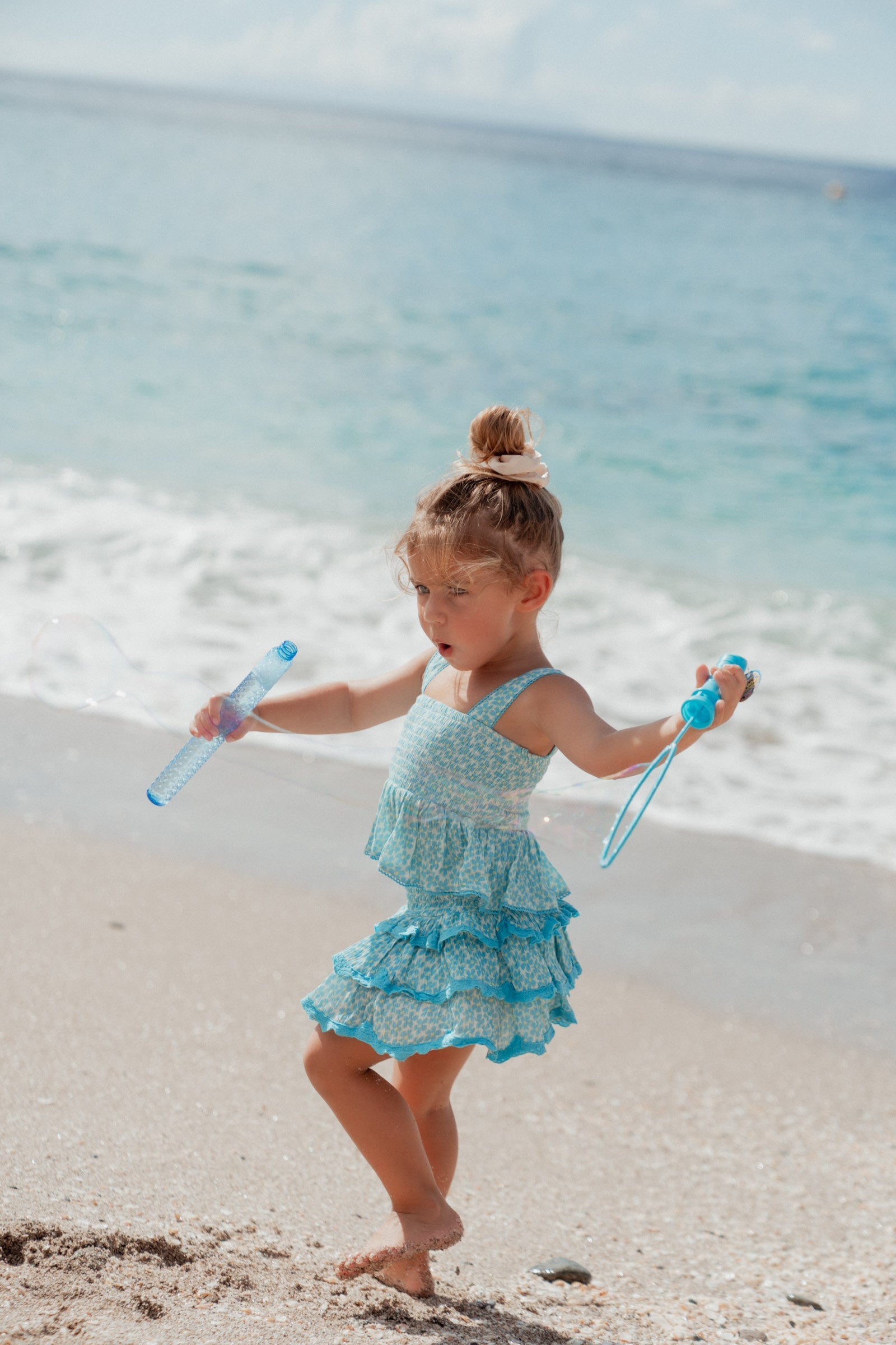 Kids Flower Skirt Turquoise