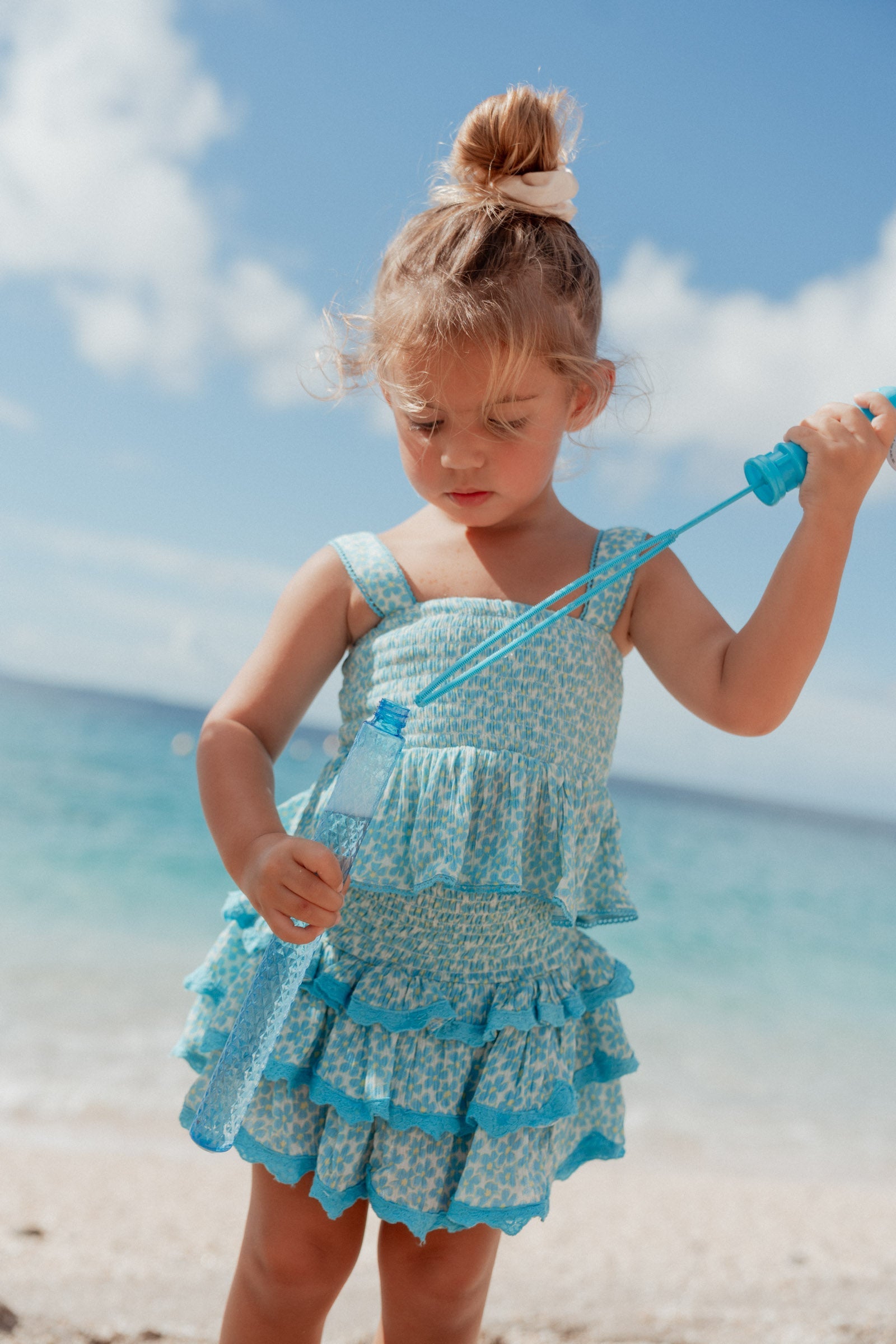 Coco Kids Flower Top Turquoise