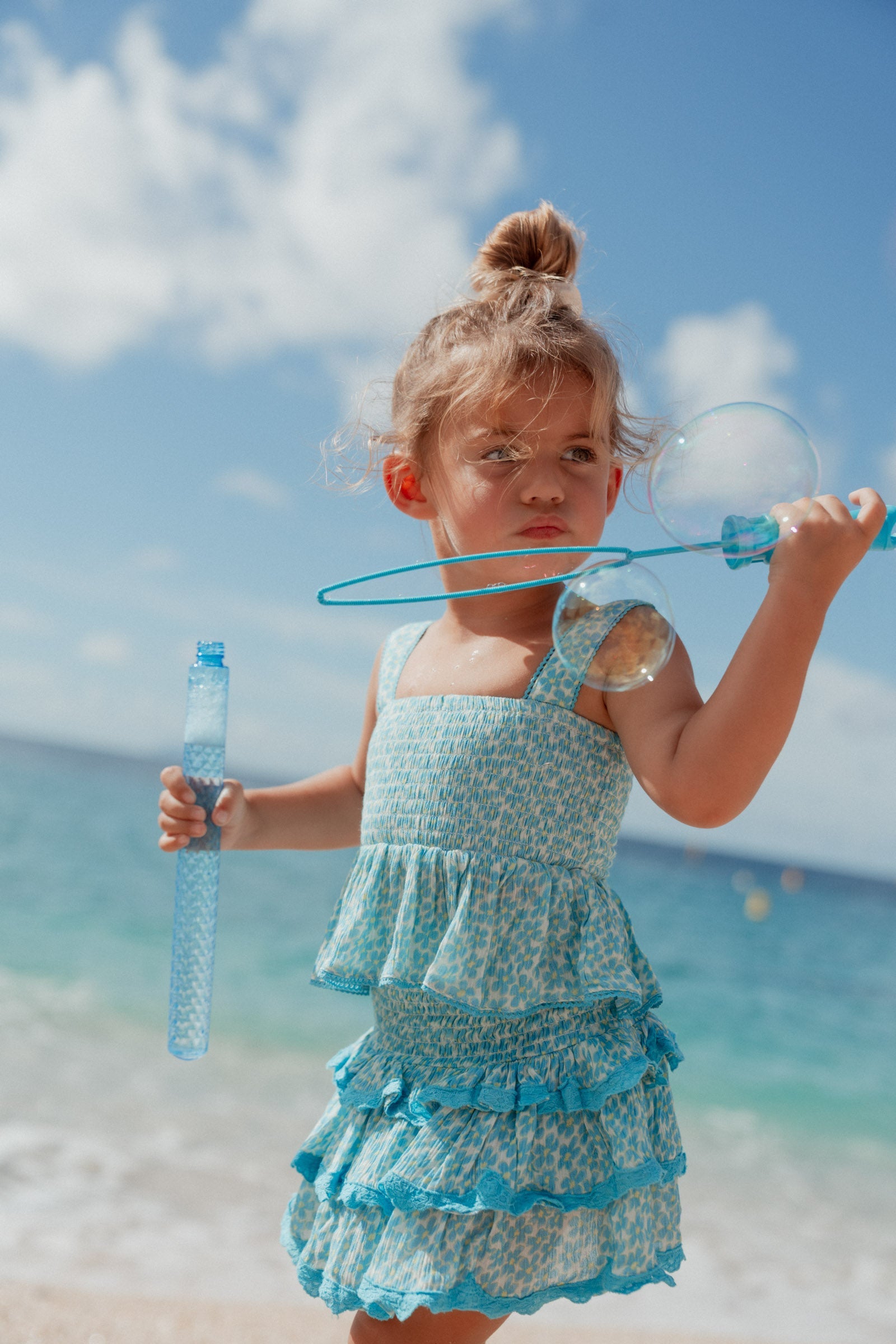 Kids Flower Skirt Turquoise