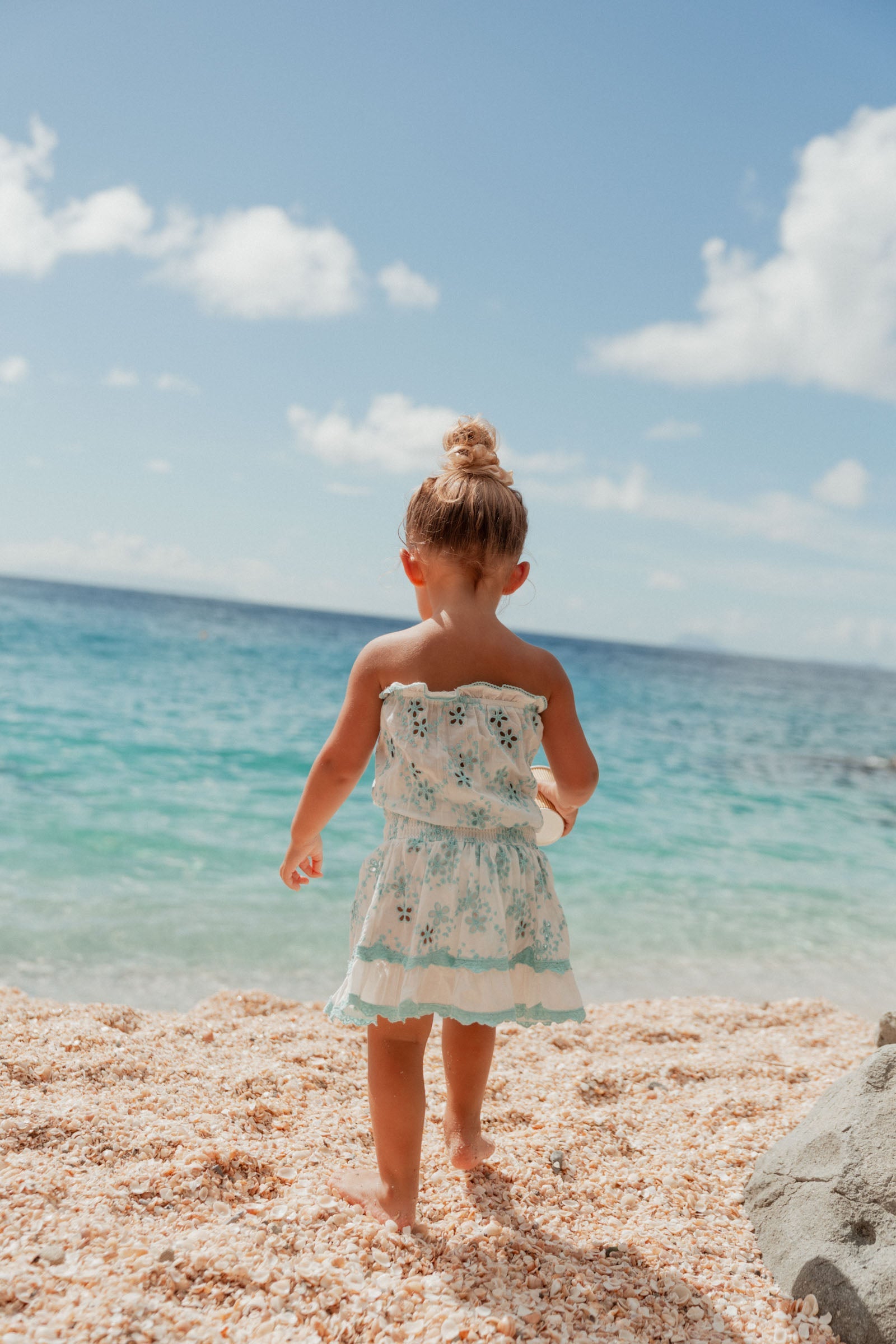 Kids Embroidered Dress Turquoise